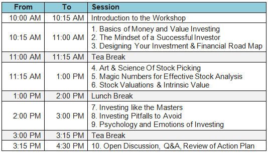 Workshop Schedule